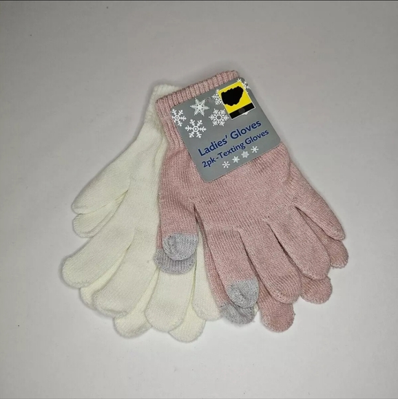 Ladies' Gloves 2pk - Texting Gloves Assorted Colors Acrylic Polyester Spandex - Picture 2 of 9